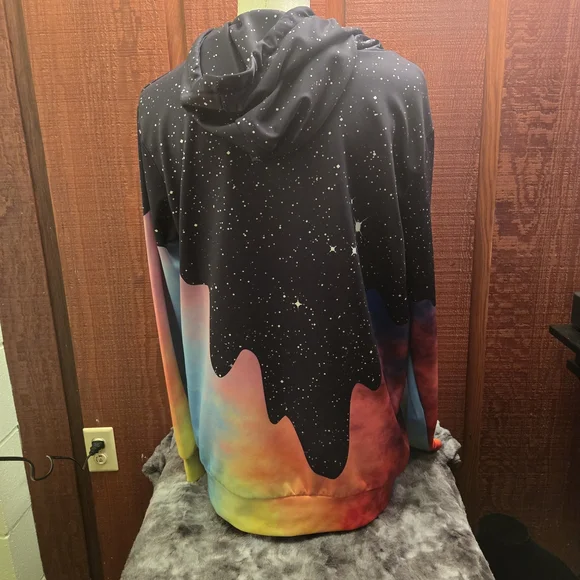 Colorful Drip Hoodie with Galaxy Design - Picture 3 of 6